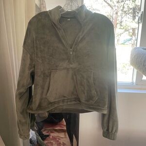 Olive green quarter zip sweatshirt